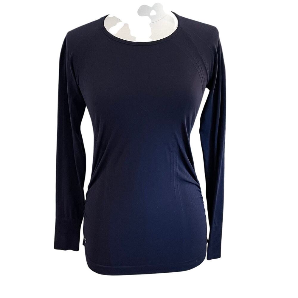 Athleta Navy Blue Lightweight Slim Fit Long Sleeve Top / Base Layer, Size S